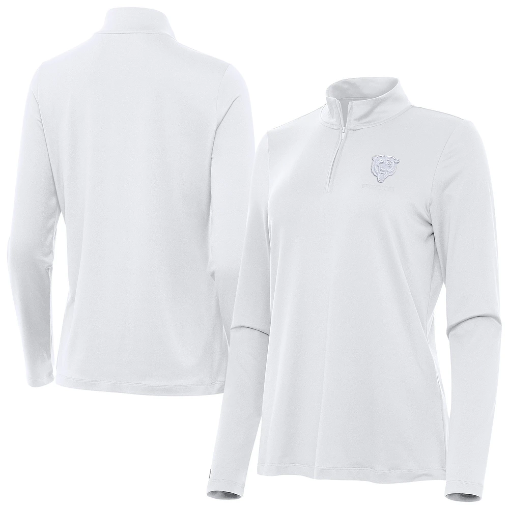 Women's Antigua Chicago Bears Reprocess Quarter-Zip Top