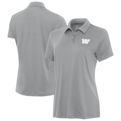 Women's Antigua Gray Washington Commanders Reprocess Polo
