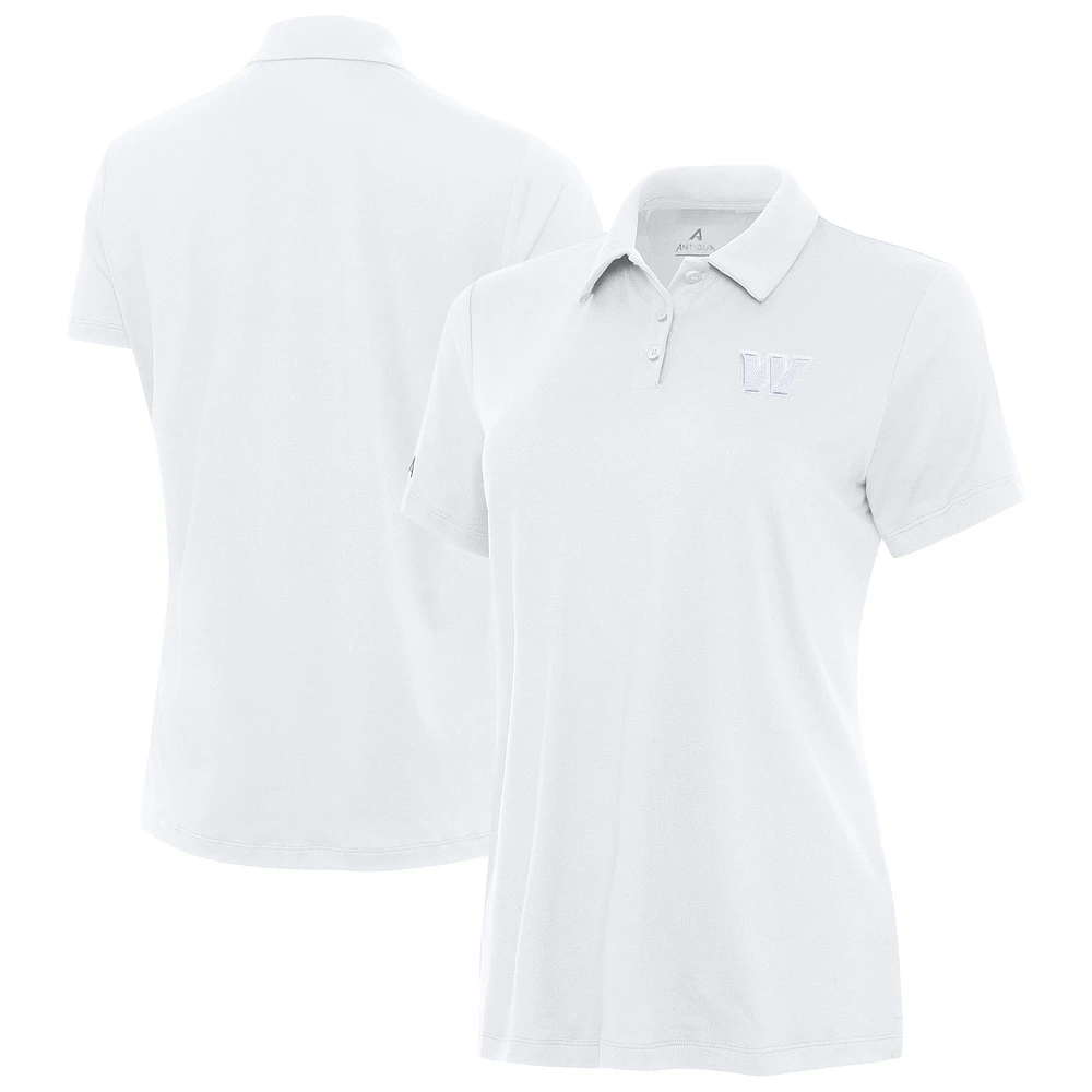 Women's Antigua White Washington Commanders Reprocess Polo