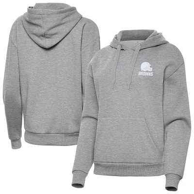 Women's Antigua  Heather Gray Cleveland Browns Victory Pullover Hoodie