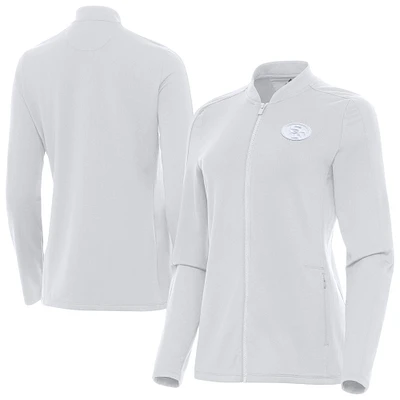 Women's Antigua White San Francisco 49ers Continual Full-Zip Jacket