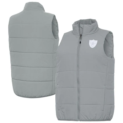 Women's Antigua Gray Las Vegas Raiders Experience Full-Zip Vest