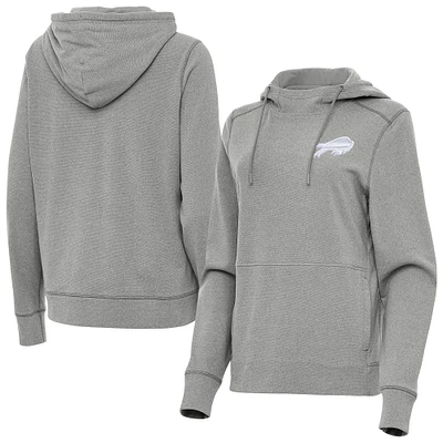 Women's Antigua  Heather Gray Buffalo Bills Justice Pullover Hoodie