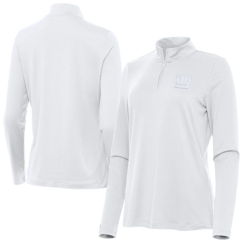 Women's Antigua New York Giants Reprocess Quarter-Zip Top
