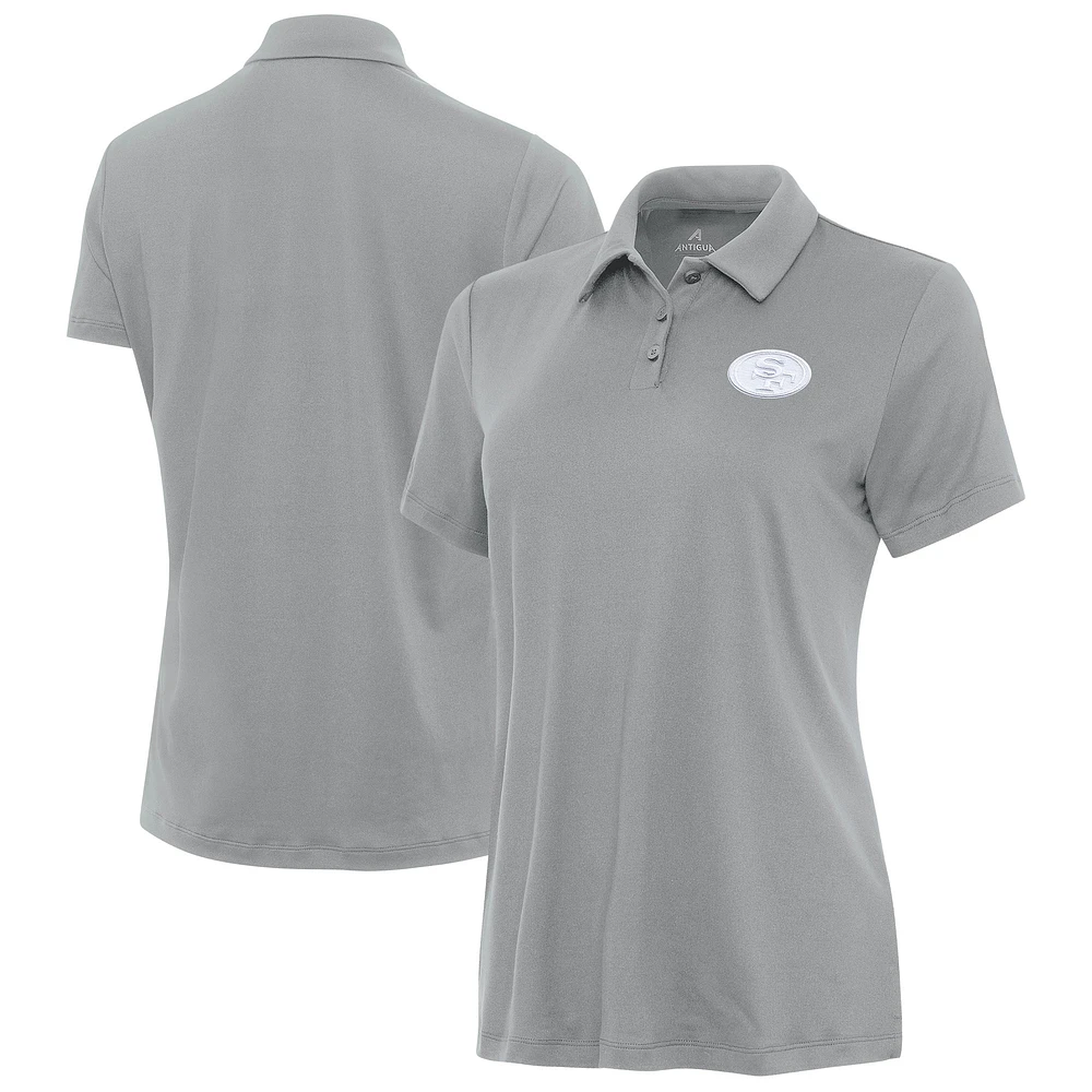 Women's Antigua Gray San Francisco 49ers Reprocess Polo