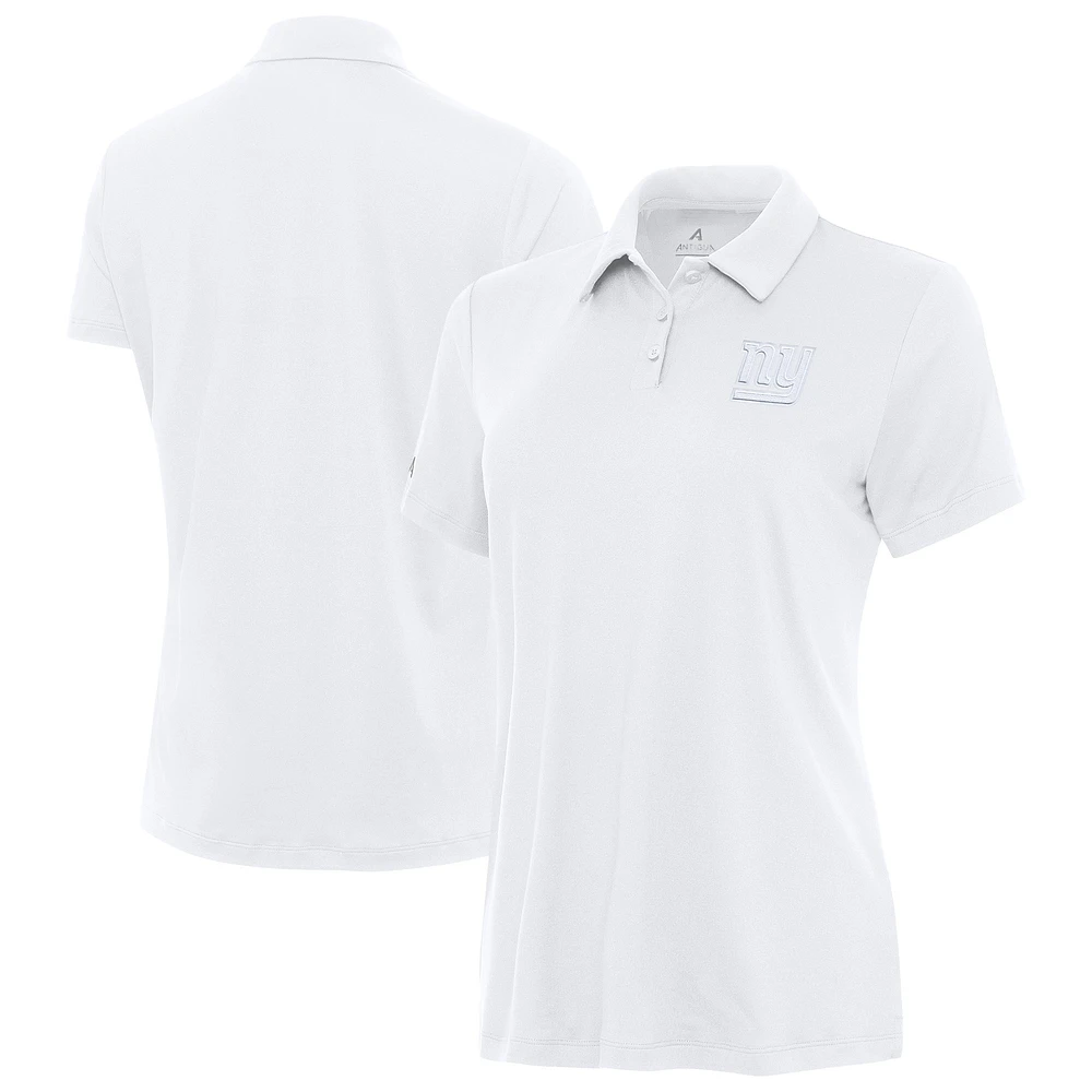 Women's Antigua White New York Giants Reprocess Polo