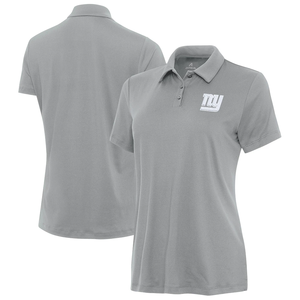 Women's Antigua Gray New York Giants Reprocess Polo