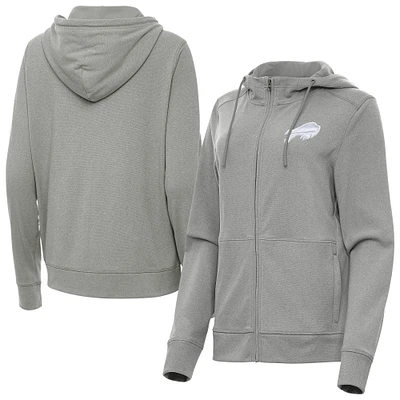Women's Antigua Heather Gray Buffalo Bills Seeker Full-Zip Hoodie Jacket