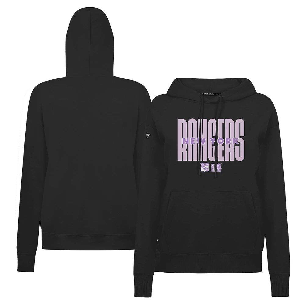 Women's Levelwear Black New York Rangers Adorn Persevere Pullover Hoodie