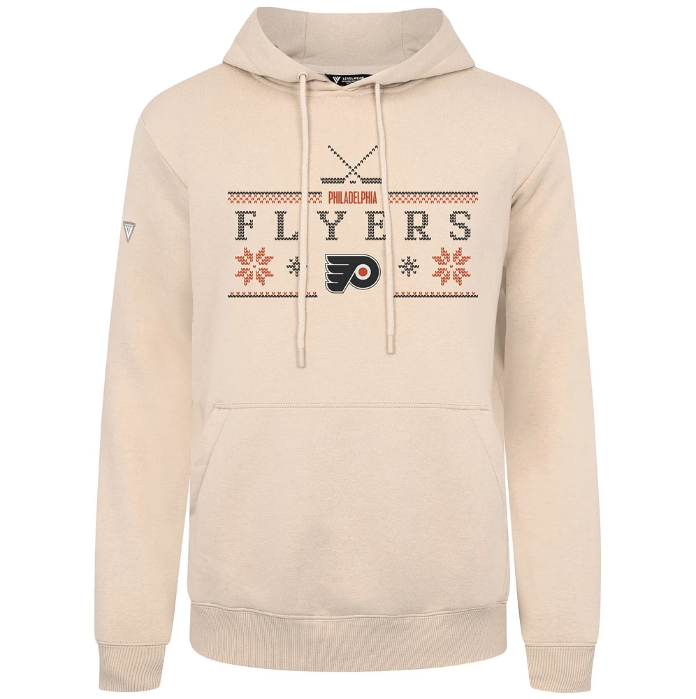 Men's Levelwear Khaki Philadelphia Flyers Podium Holiday Pullover Hoodie