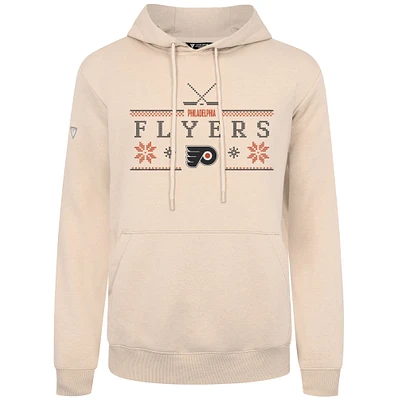 Men's Levelwear Khaki Philadelphia Flyers Podium Holiday Pullover Hoodie