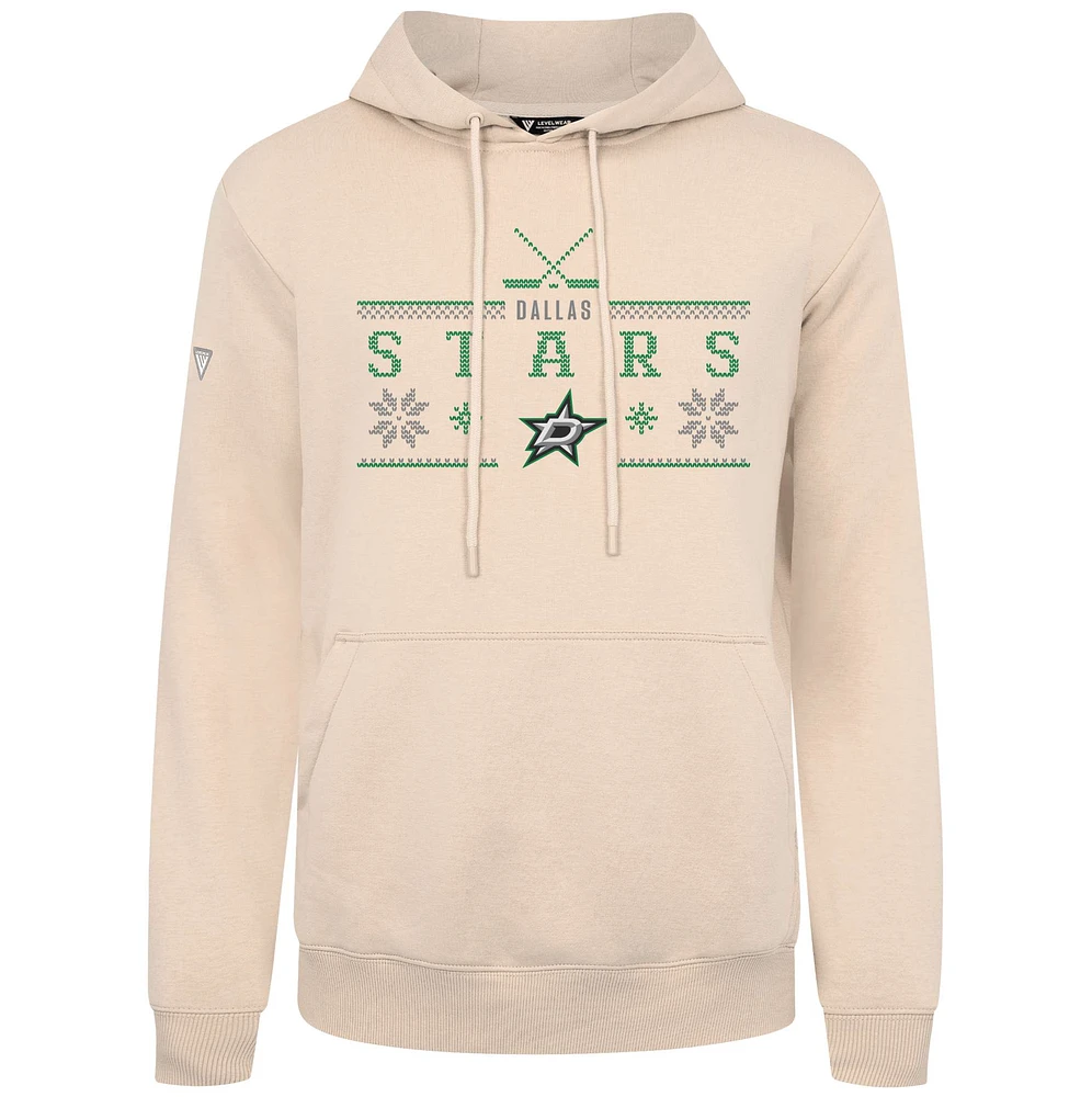 Men's Levelwear Khaki Dallas Stars Podium Holiday Pullover Hoodie