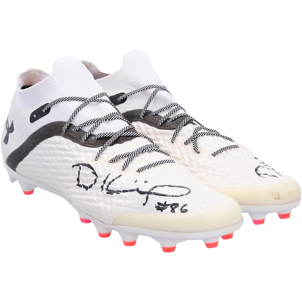 Dalton Kincaid Utah Utes Autographed Player-Issued White Under Armour Cleats from the 2020-22 NCAA Football Seasons