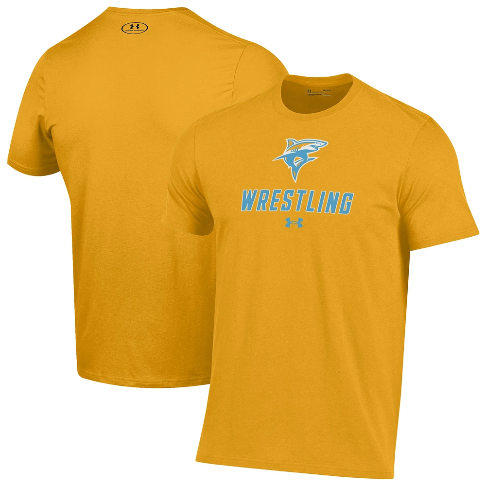 Men's Under Armour Gold LIU Sharks Wrestling Performance T-Shirt