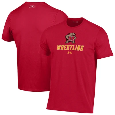 Men's Under Armour Red Maryland Terrapins Wrestling Performance T-Shirt