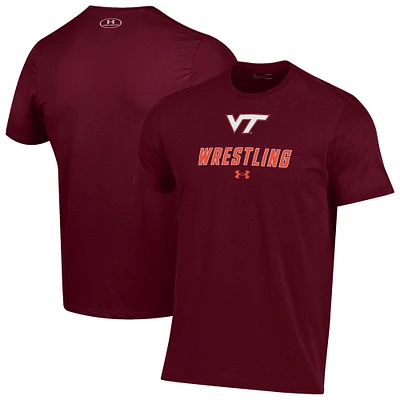 Men's Under Armour Maroon Virginia Tech Hokies Wrestling Performance T-Shirt