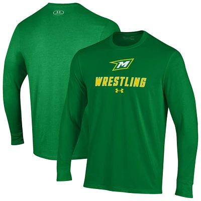 Men's Under Armour Green McDaniel Terror Wrestling Performance Long Sleeve T-Shirt