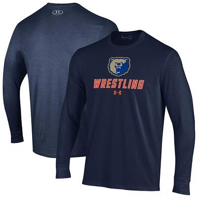 Men's Under Armour Navy Morgan State Bears Wrestling Performance Long Sleeve T-Shirt