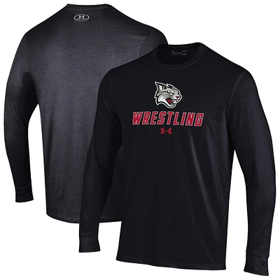 Men's Under Armour Davidson Wildcats Wrestling Performance Long Sleeve T-Shirt