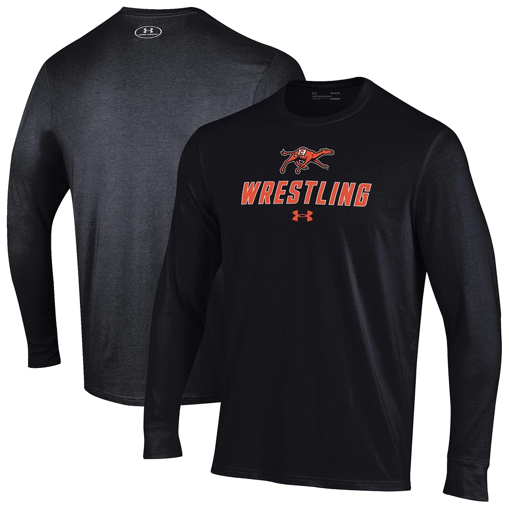 Men's Under Armour Campbell Fighting Camels Wrestling Performance Long Sleeve T-Shirt