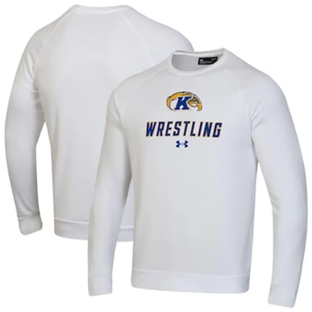 Men's Under Armour Kent State Golden Flashes Wrestling Rival Fleece Raglan Pullover Sweatshirt