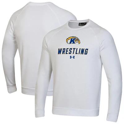 Men's Under Armour Kent State Golden Flashes Wrestling Rival Fleece Raglan Pullover Sweatshirt