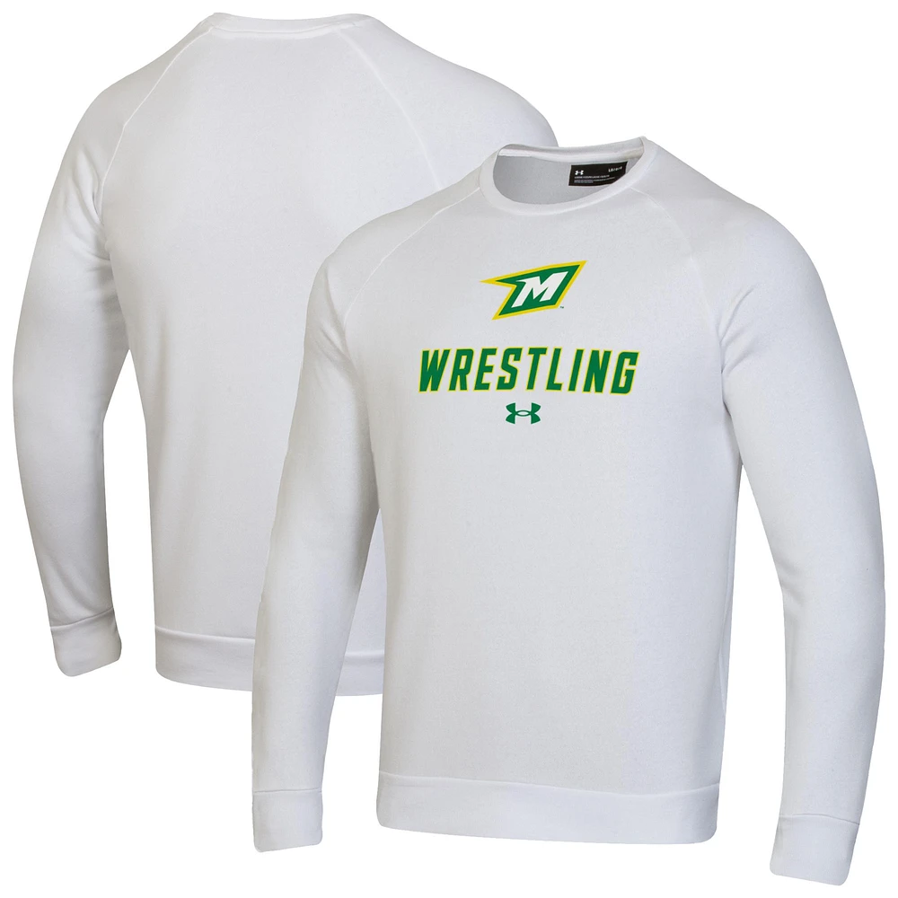 Men's Under Armour McDaniel Green Terror Wrestling Rival Fleece Raglan Pullover Sweatshirt