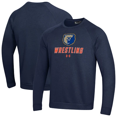 Men's Under Armour Navy Morgan State Bears Wrestling Rival Fleece Raglan Pullover Sweatshirt