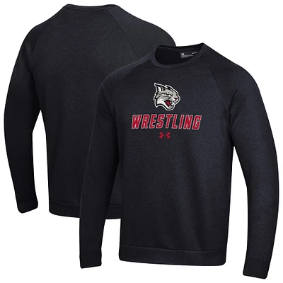 Men's Under Armour Davidson Wildcats Wrestling Rival Fleece Raglan Pullover Sweatshirt