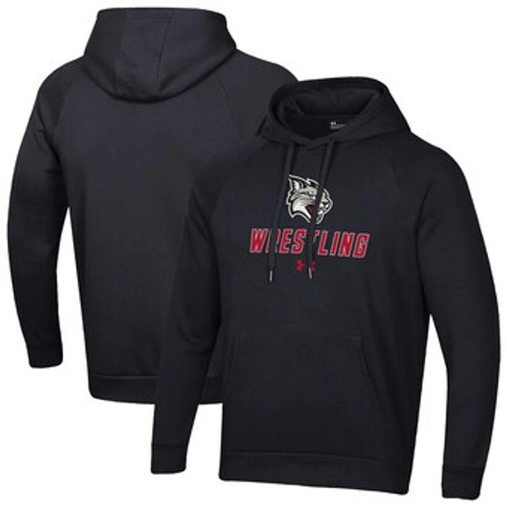 Men's Under Armour Davidson Wildcats Wrestling Rival Fleece Raglan Hooded Sweatshirt