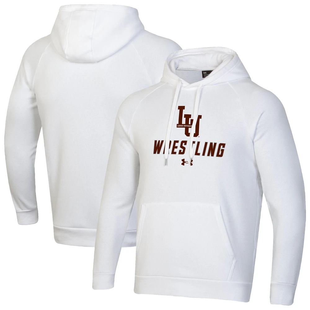 Men's Under Armour Lehigh Mountain Hawks Wrestling Rival Fleece Raglan Hooded Sweatshirt