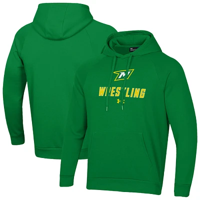 Men's Under Armour McDaniel Green Terror Wrestling Rival Fleece Raglan Hooded Sweatshirt