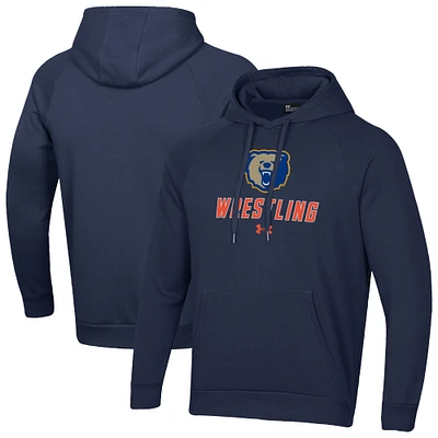 Men's Under Armour Navy Morgan State Bears Wrestling Rival Fleece Raglan Hooded Sweatshirt