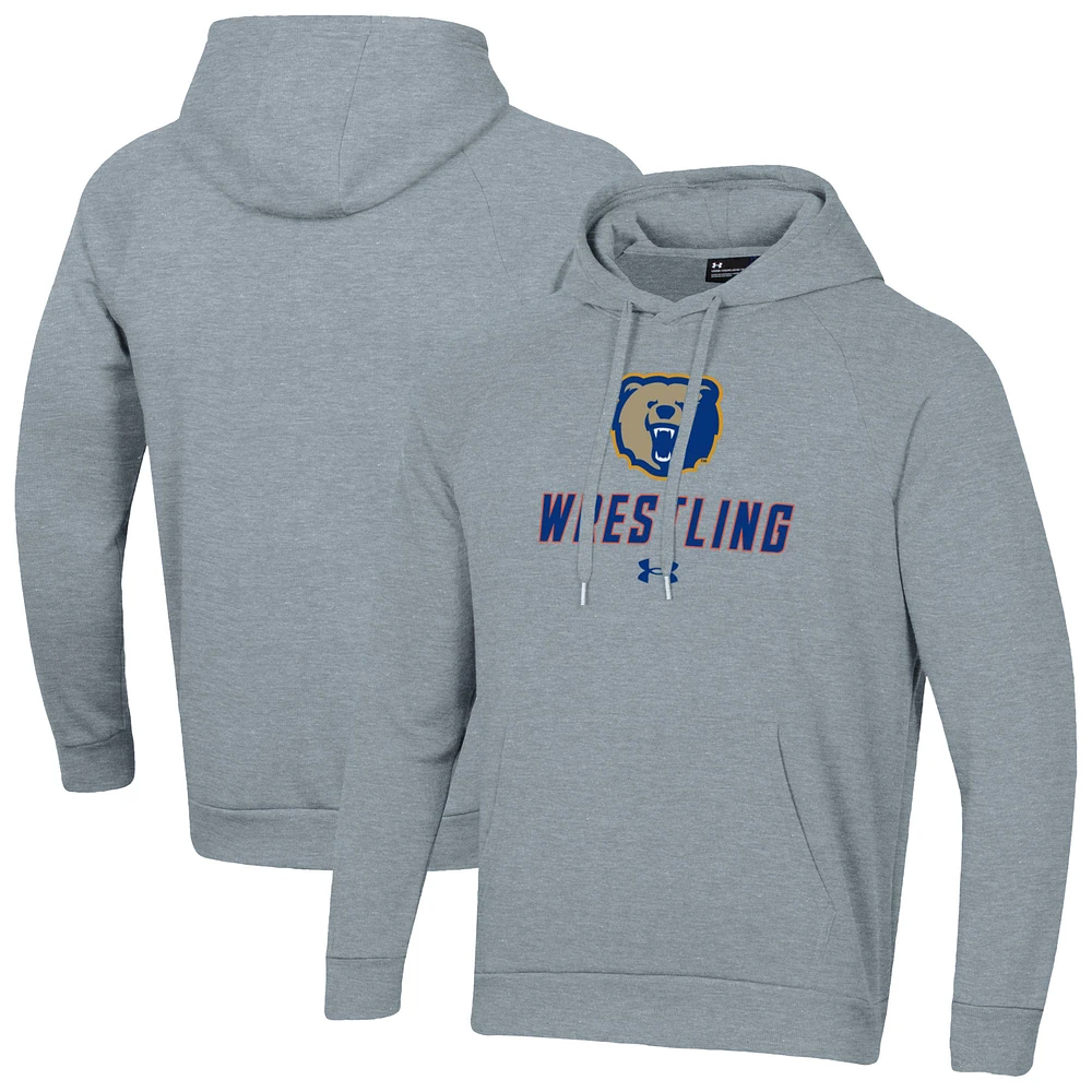 Men's Under Armour Gray Morgan State Bears Wrestling Rival Fleece Raglan Hooded Sweatshirt