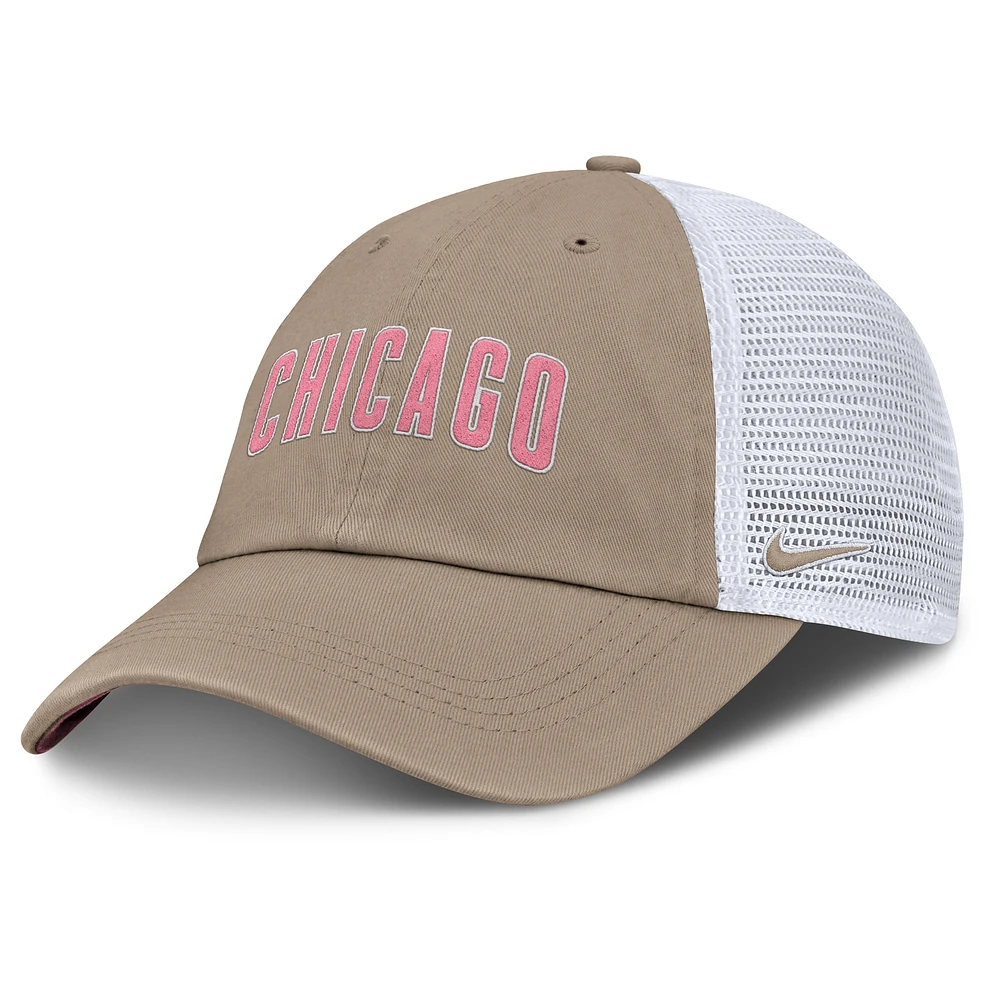 Unisex Nike Khaki/White Chicago Cubs Mother's Day Club Trucker Adjustable Hat