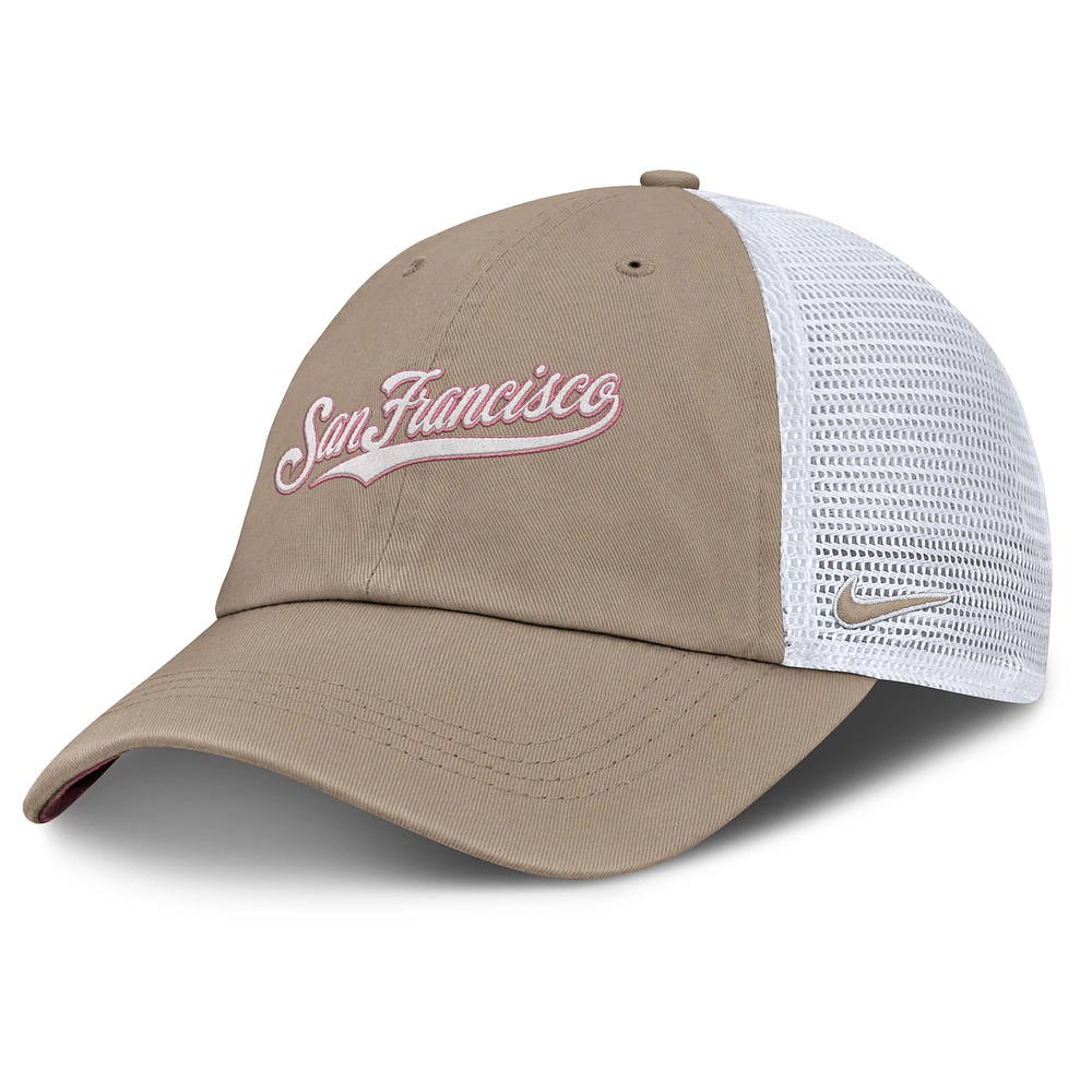 Unisex Nike Khaki/White San Francisco Giants Mother's Day Club Trucker Adjustable Hat