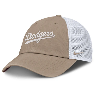 Unisex Nike Khaki/White Los Angeles Dodgers Mother's Day Club Trucker Adjustable Hat