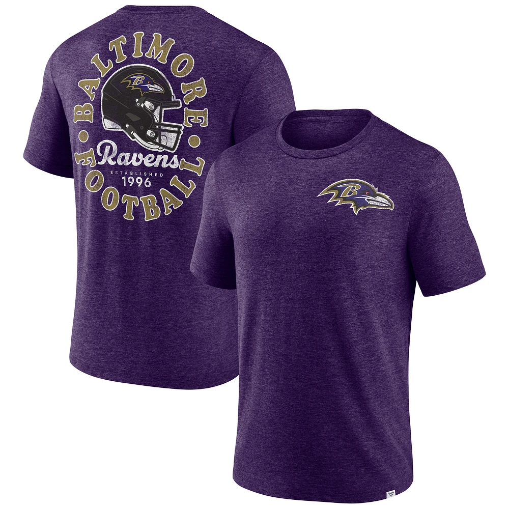 Men's Purple Baltimore Ravens Oval Bubble Tri-Blend T-Shirt