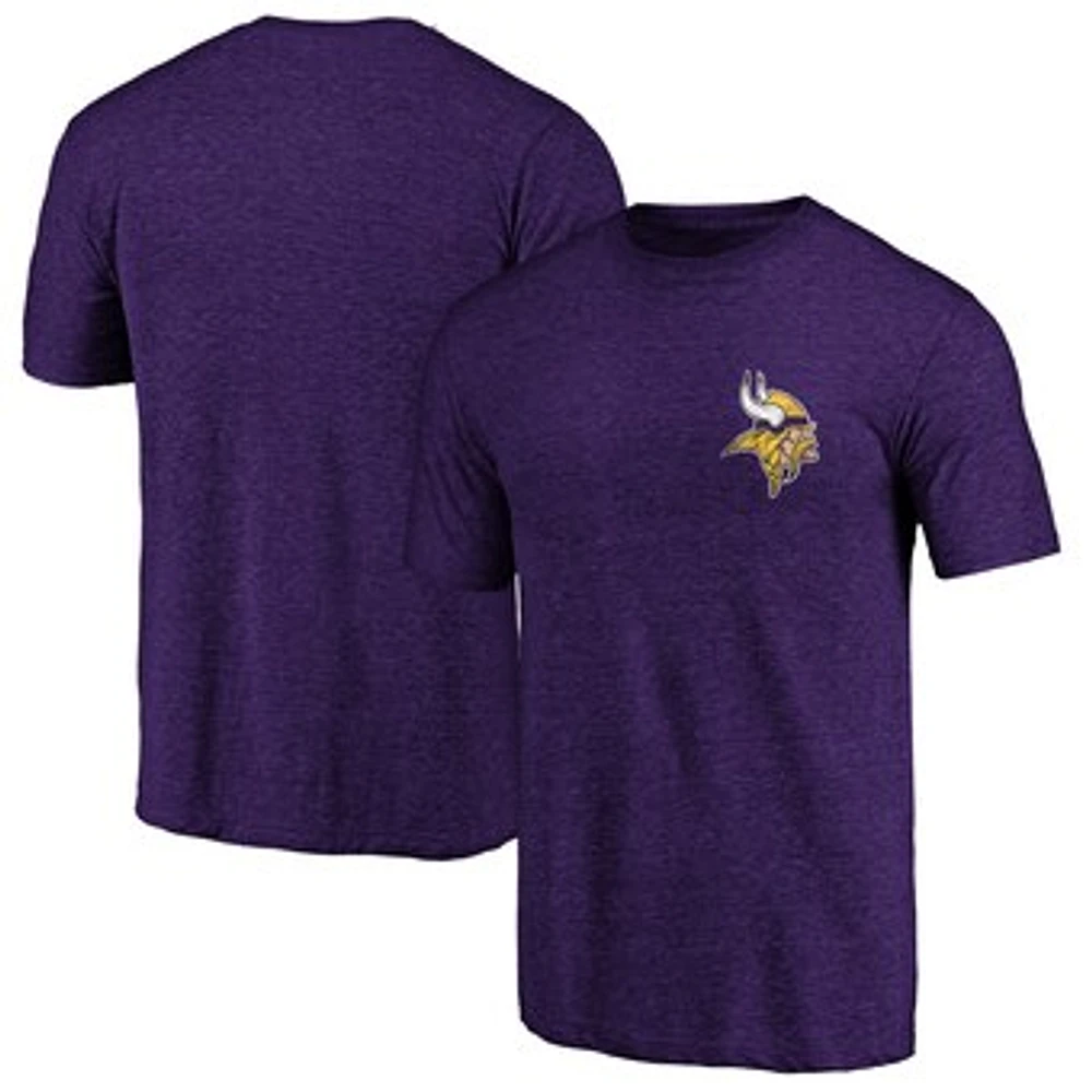 Men's Purple Minnesota Vikings Left Chest Distressed Tri-Blend T-Shirt