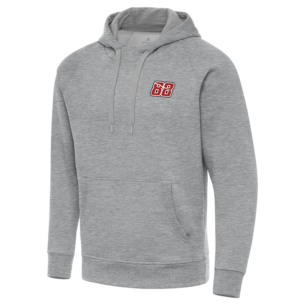 Men's Antigua Heather Gray Shane van Gisbergen Victory Pullover Hoodie