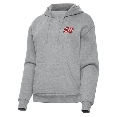 Women's Antigua Heather Gray Shane van Gisbergen Victory Pullover Hoodie