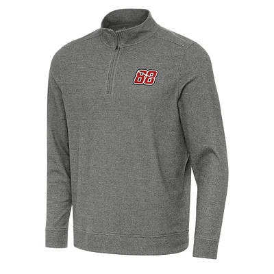 Men's Antigua Heather Shane van Gisbergen Subtle Quarter-Zip Pullover Sweatshirt