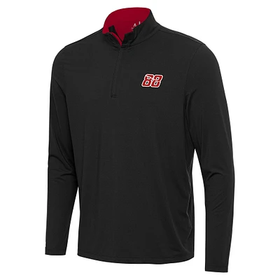 Men's Antigua Black/Red Shane van Gisbergen Content Quarter-Zip Pullover Top