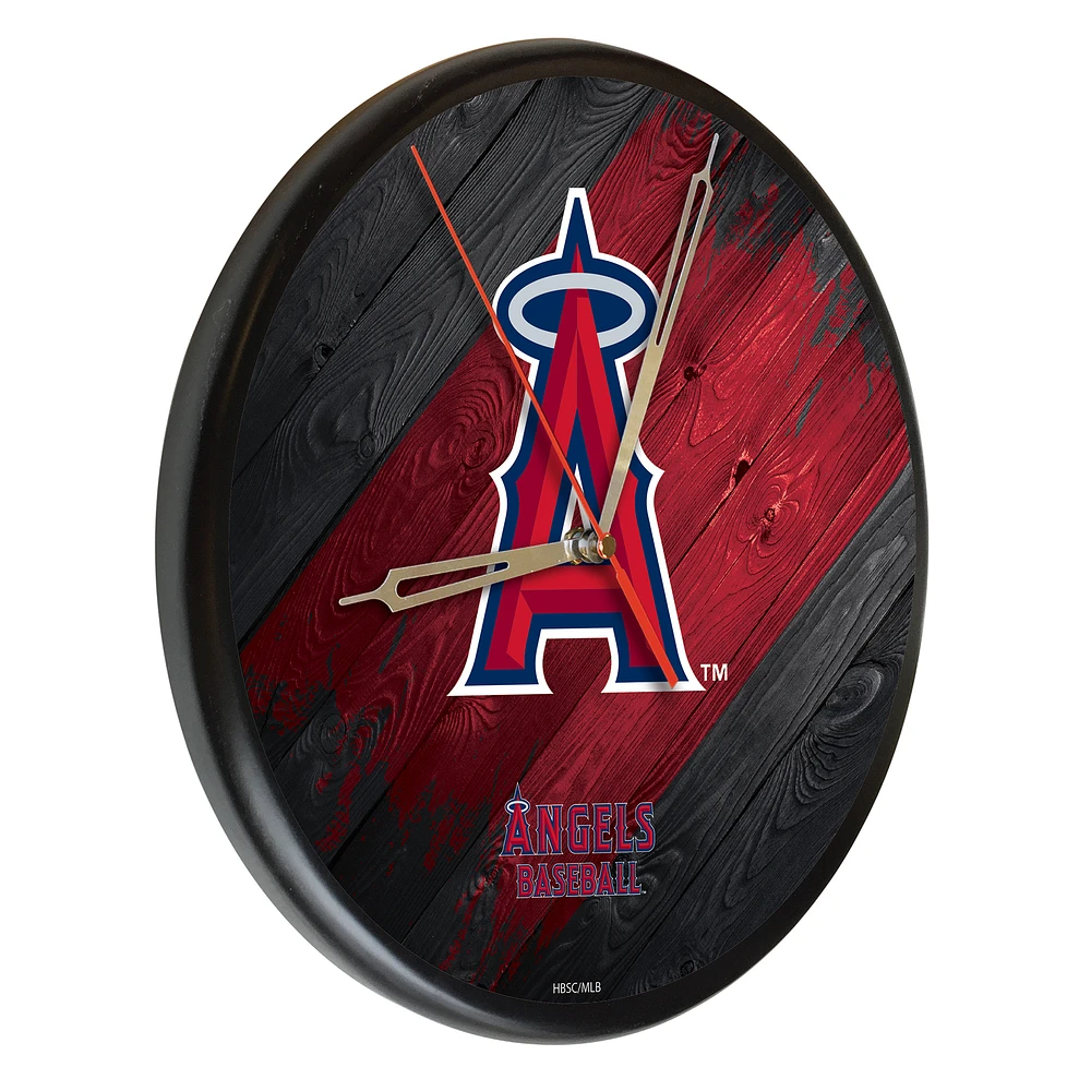 Los Angeles Angels 13" Solid Wood Clock