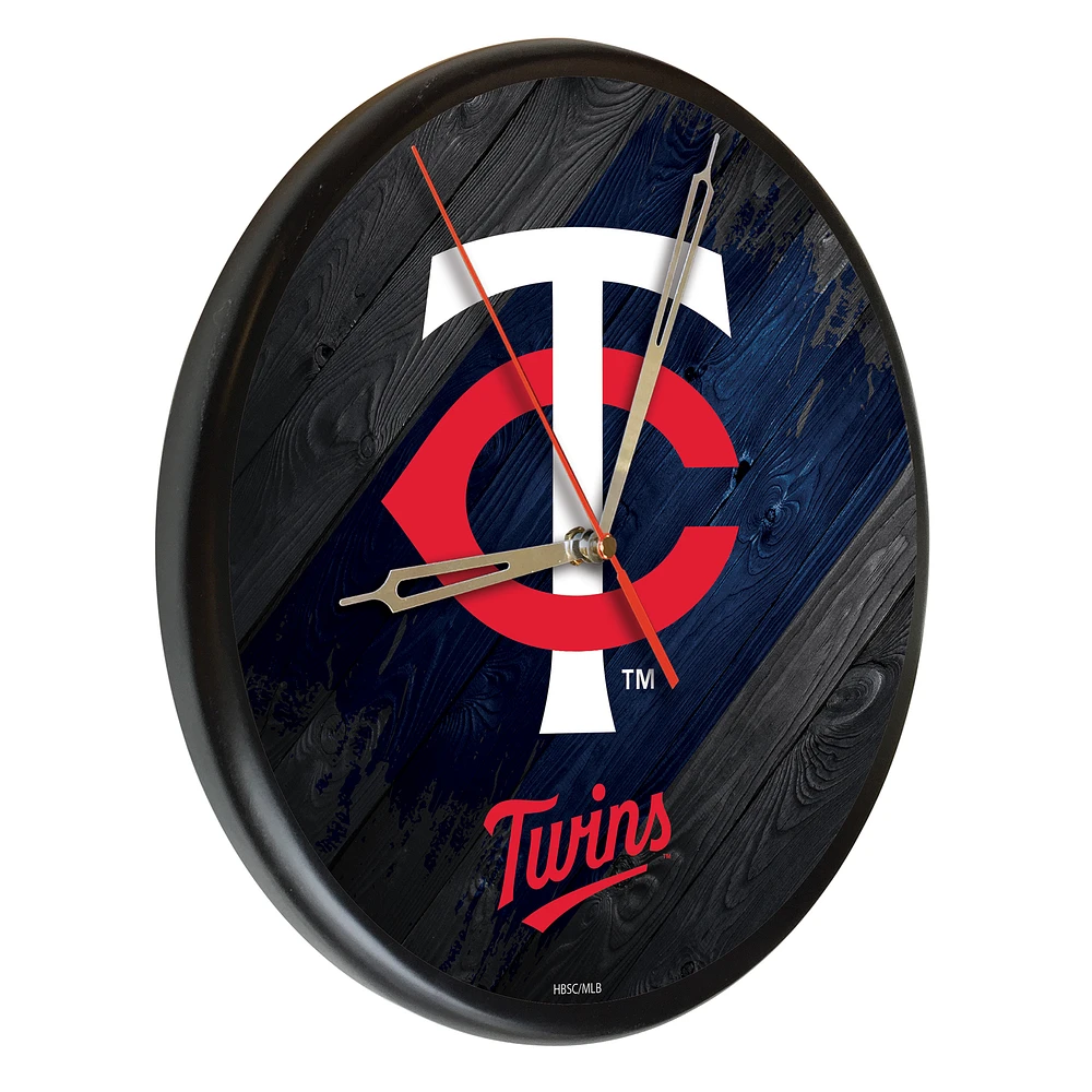 Minnesota Twins 13" Solid Wood Clock