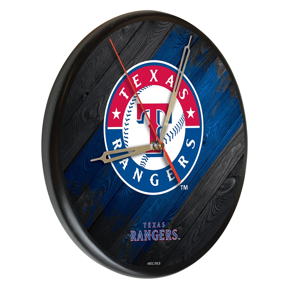 Texas Rangers 13" Solid Wood Clock