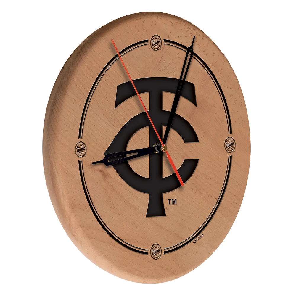 Minnesota Twins 13" Engraved Solid Wood Clock