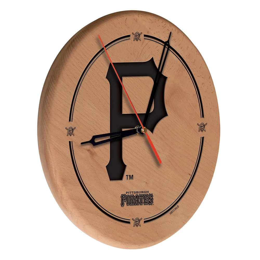 Pittsburgh Pirates 13" Engraved Solid Wood Clock