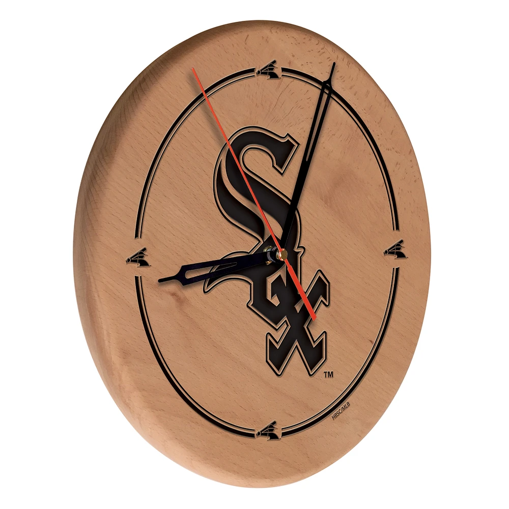 Chicago White Sox 13" Engraved Solid Wood Clock