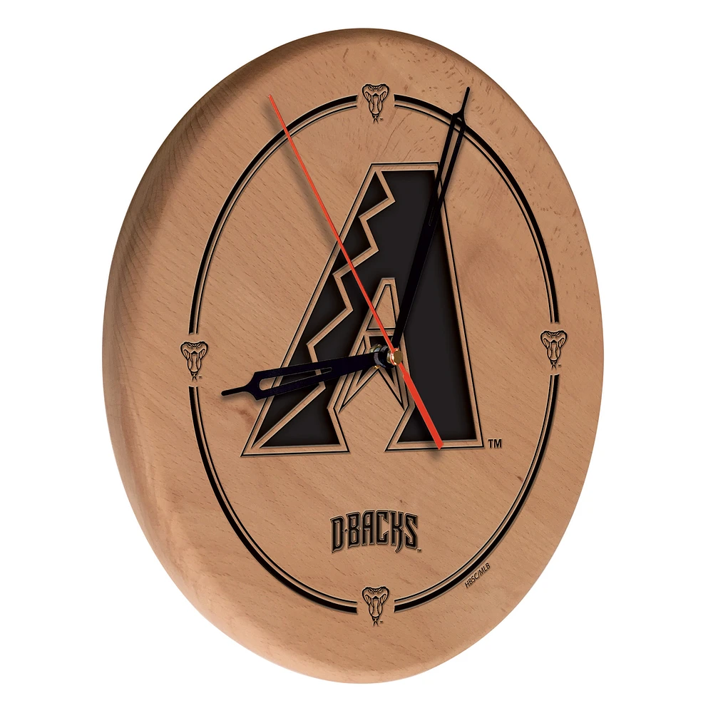 Arizona Diamondbacks 13" Engraved Solid Wood Clock